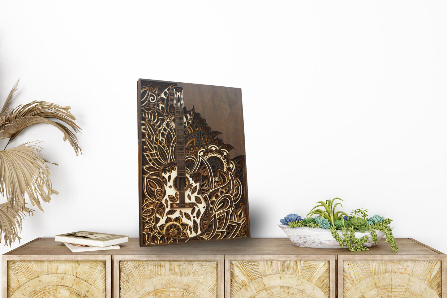 The Still Resonance -Acoustic Guitar in a Harmonious Blend of Walnut and Birch