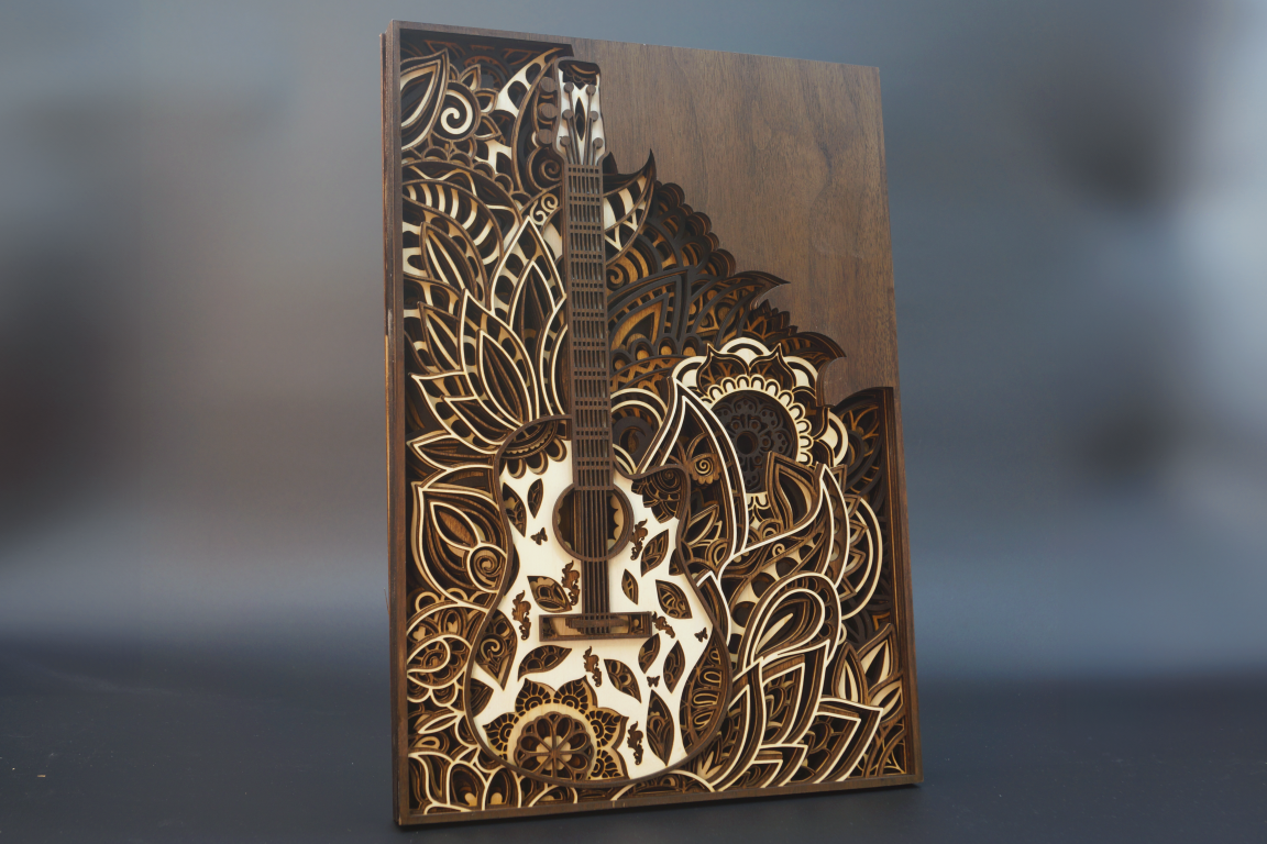The Still Resonance -Acoustic Guitar in a Harmonious Blend of Walnut and Birch