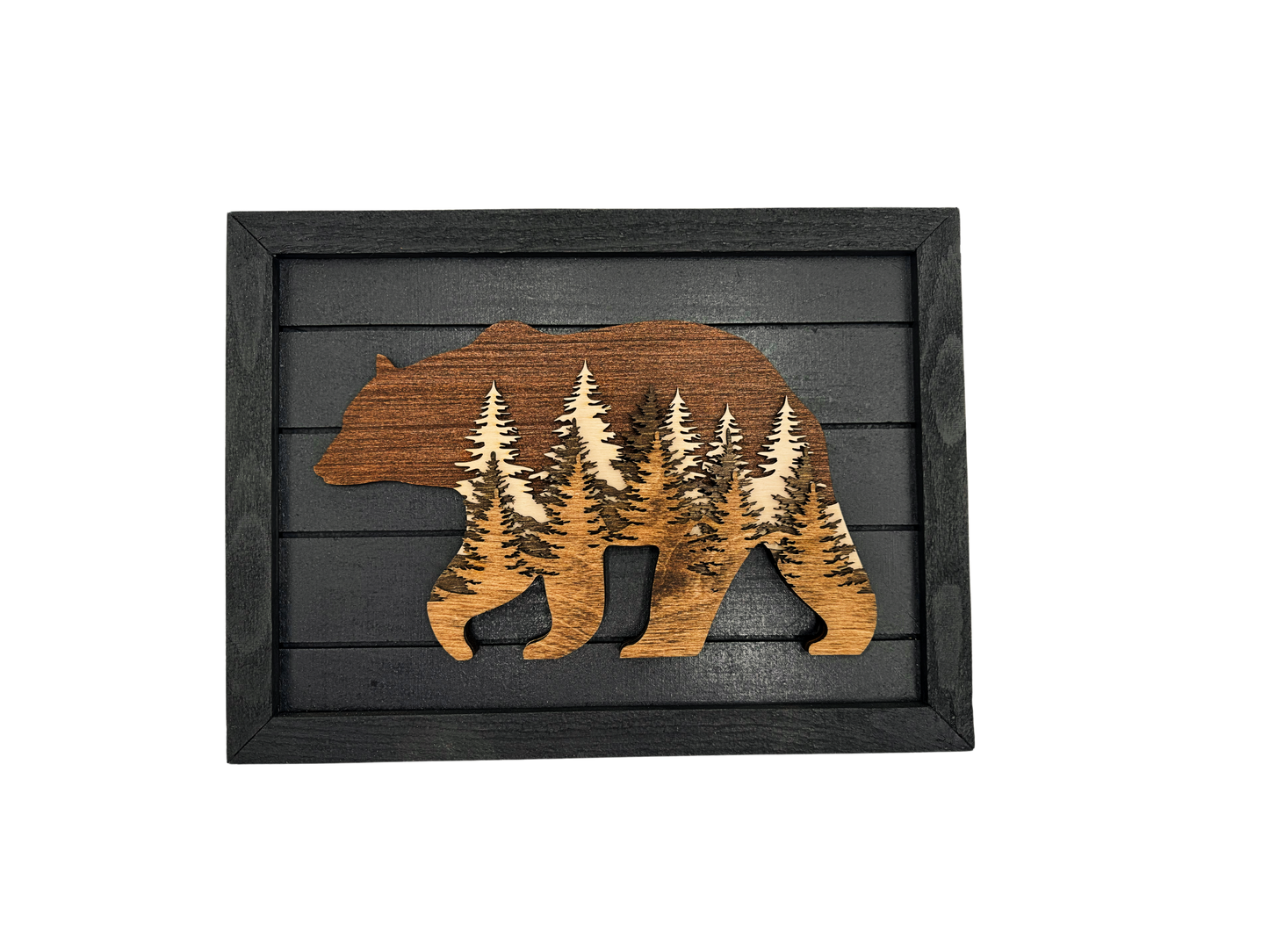 Bear in the Woods Multi-Layered Wall Art