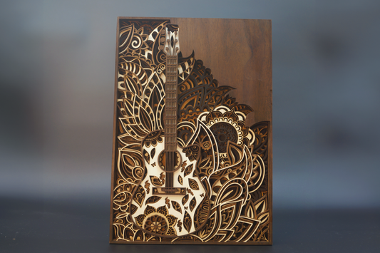 The Still Resonance -Acoustic Guitar in a Harmonious Blend of Walnut and Birch
